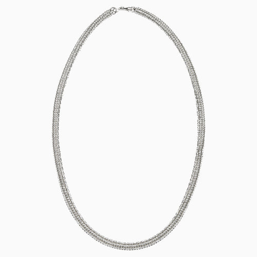 Skinny Bolster Necklace, Palladium plated