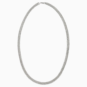 Skinny Bolster Necklace, Palladium plated