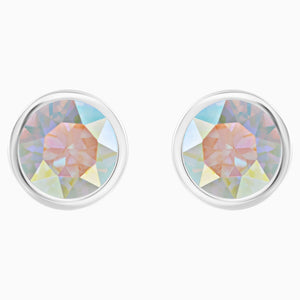 Solitaire Pierced Earrings, Multi-coloured, Rhodium plated