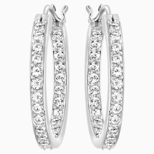 Sommerset Earrings, White, Rhodium plated