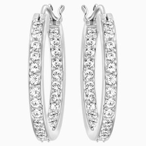 Sommerset Earrings, White, Rhodium plated