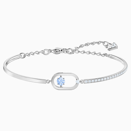 Sparkling Dance Bracelet, Blue, Rhodium plated