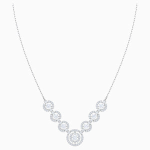 Sparkling Dance Necklace, White, Rhodium plated