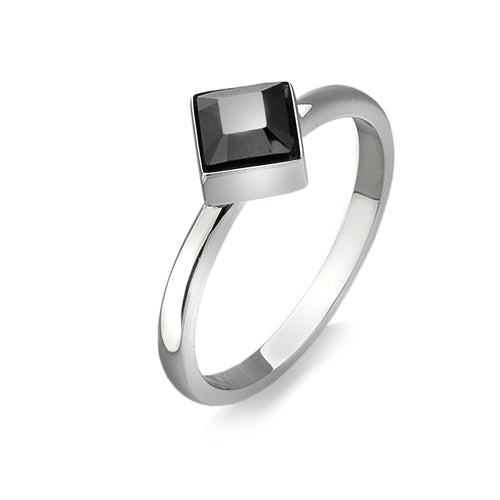 Crystal Cluster Stacking Ring- Square Solitaire- Small/Medium