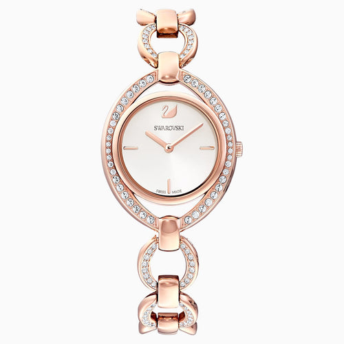 Stella Watch, Metal bracelet, White, Rose-gold tone PVD