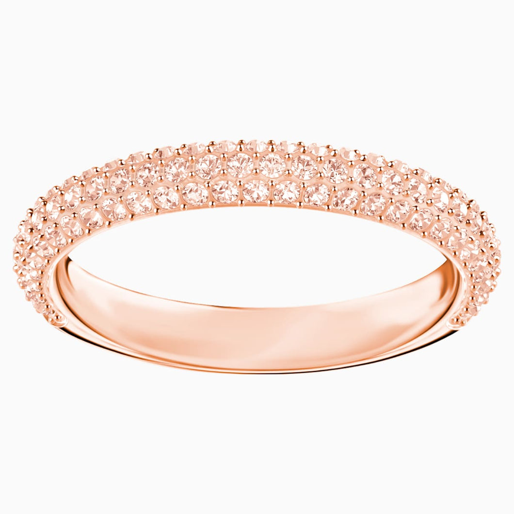 Stone Ring, Pink, Rose-gold tone plated
