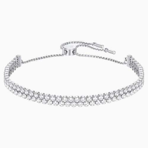 Subtle Bracelet, White, Rhodium plated