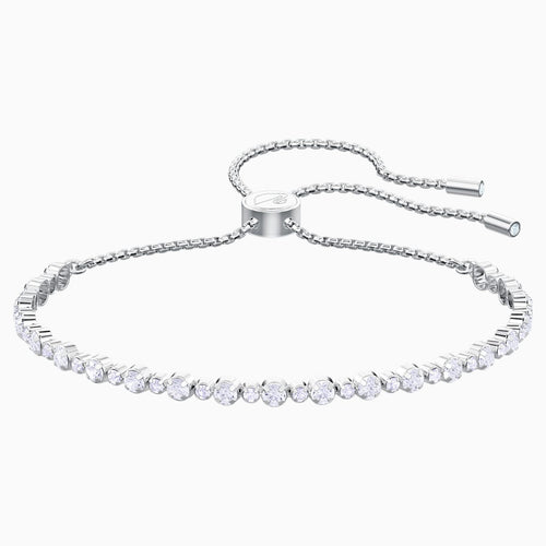 Subtle Bracelet, White, Rhodium plated