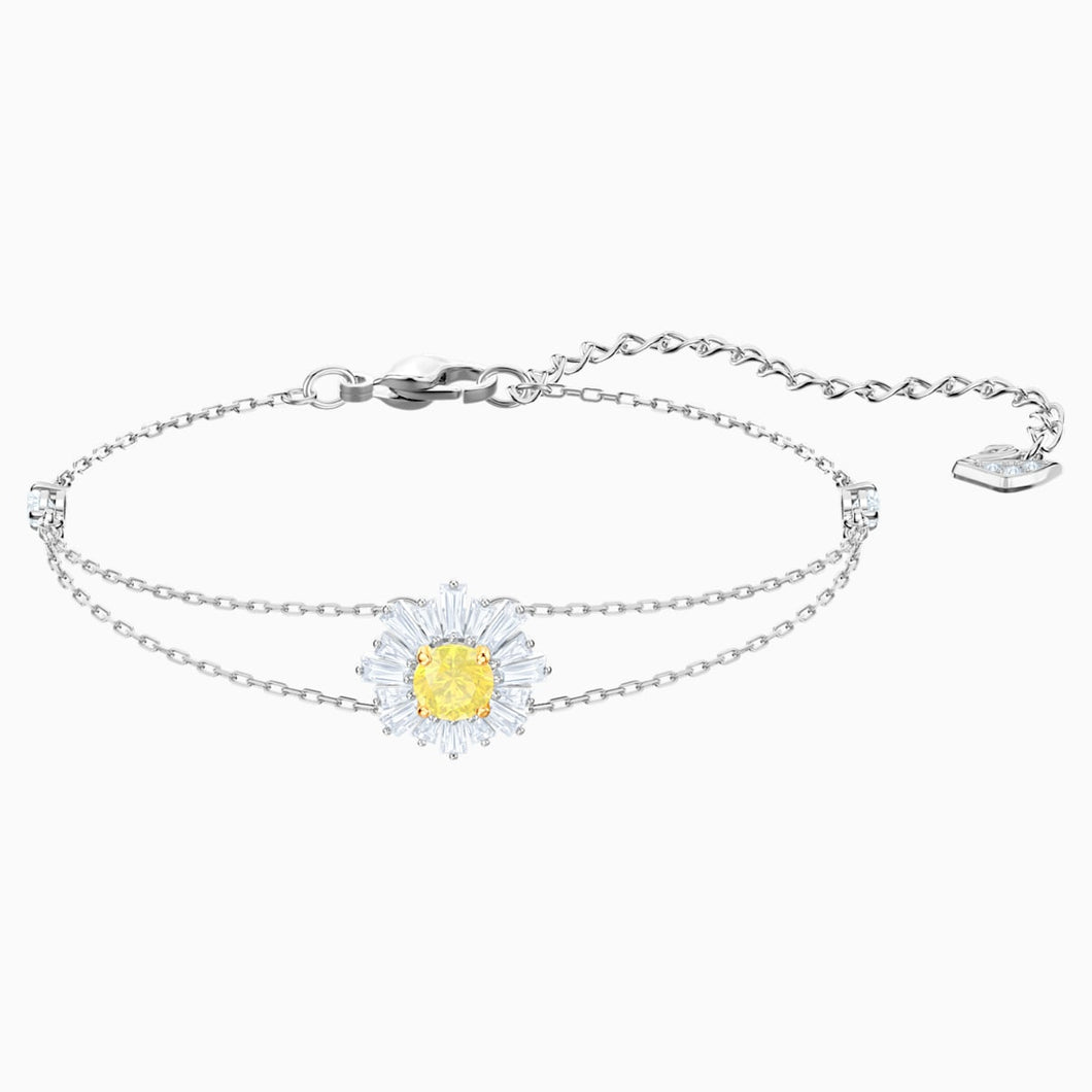 Sunshine Bracelet, White, Rhodium plated