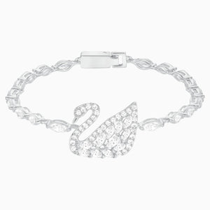 Swan Lake Bracelet, White, Rhodium plating