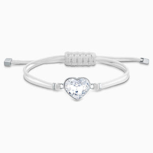 Swarovski Power Collection Heart Bracelet, White, Stainless steel