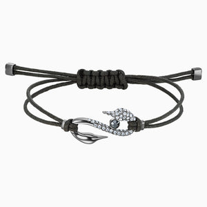 Swarovski Power Collection Hook Bracelet, Dark grey, Ruthenium plated