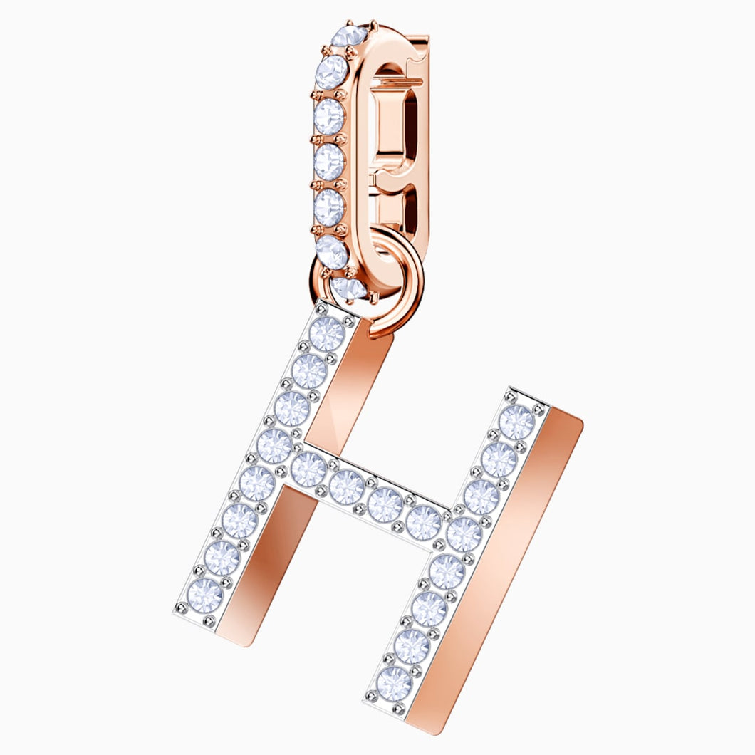 Swarovski Remix Collection Charm H, White, Rose-gold tone plated