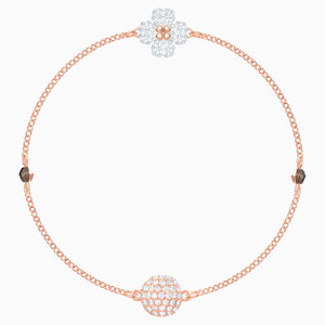 Swarovski Remix Collection Clover Strand, White, Rose-gold tone plated