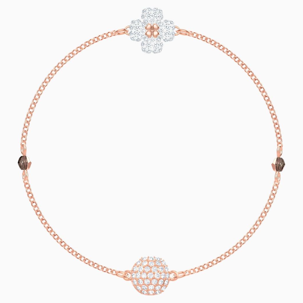 Swarovski Remix Collection Clover Strand, White, Rose-gold tone plated