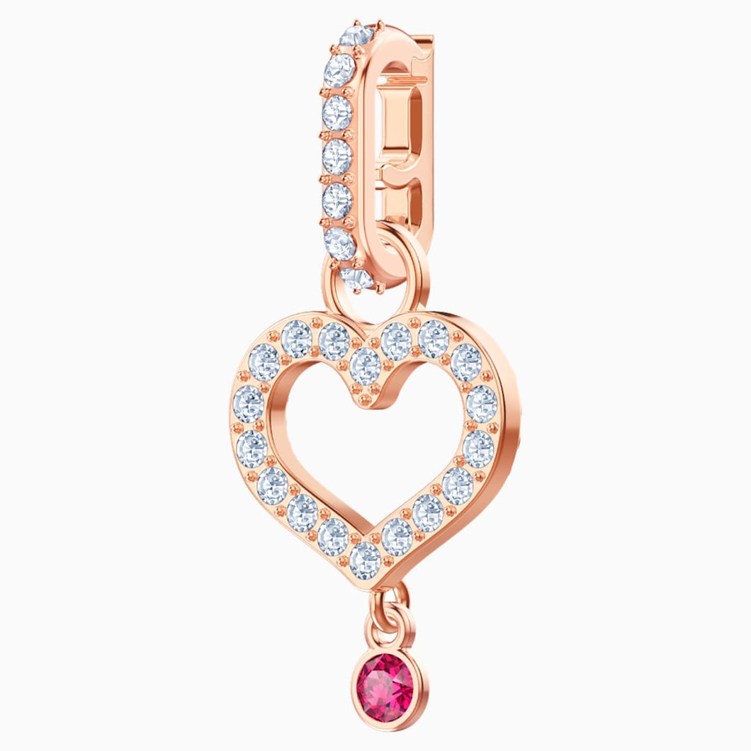 Swarovski Remix Collection Heart Charm, White, Rose-gold tone plated