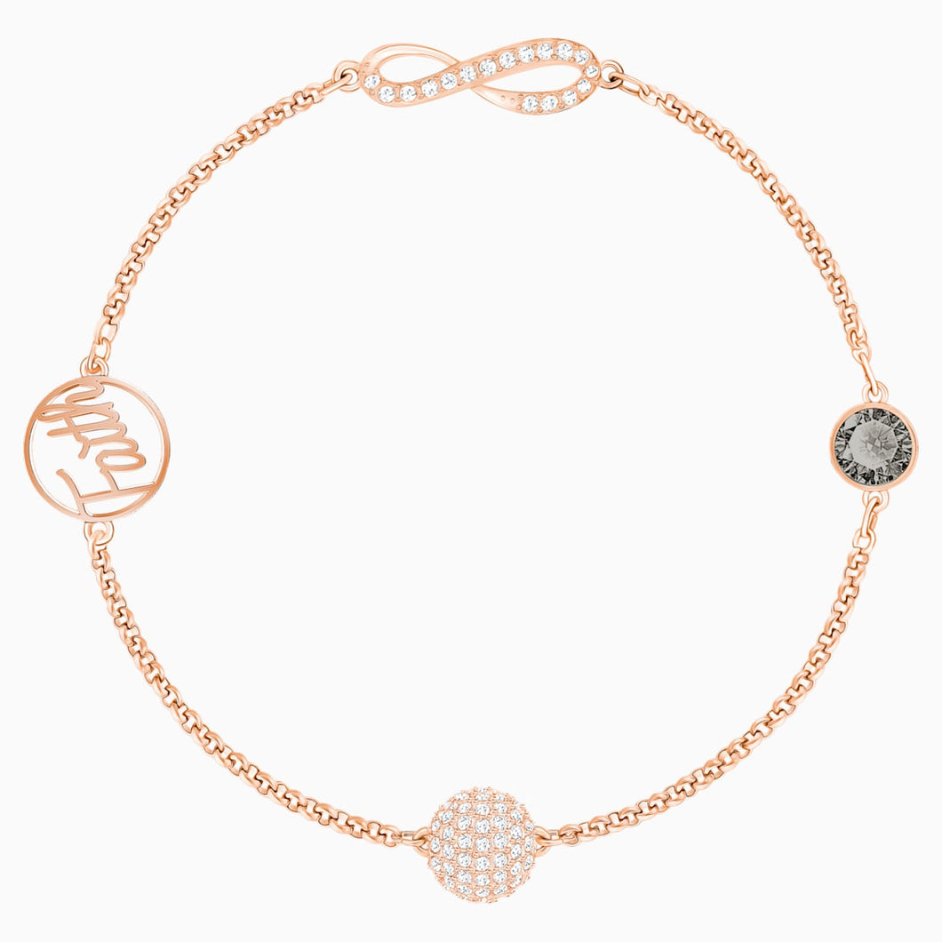 Swarovski Remix Collection Infinity Strand, Black, Rose-gold tone plated