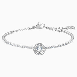 Swarovski Sparkling Dance Bangle, White, Rhodium plated