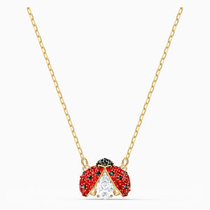 Swarovski Sparkling Dance Ladybug Necklace, Red, Gold-tone plated