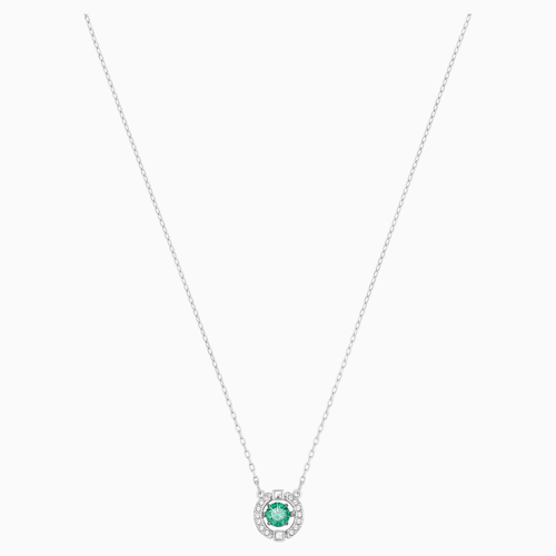 Swarovski Sparkling Dance Necklace, Green, Rhodium plated