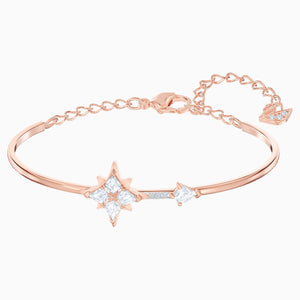 Swarovski Symbolic Bangle, White, Rose-gold tone plated