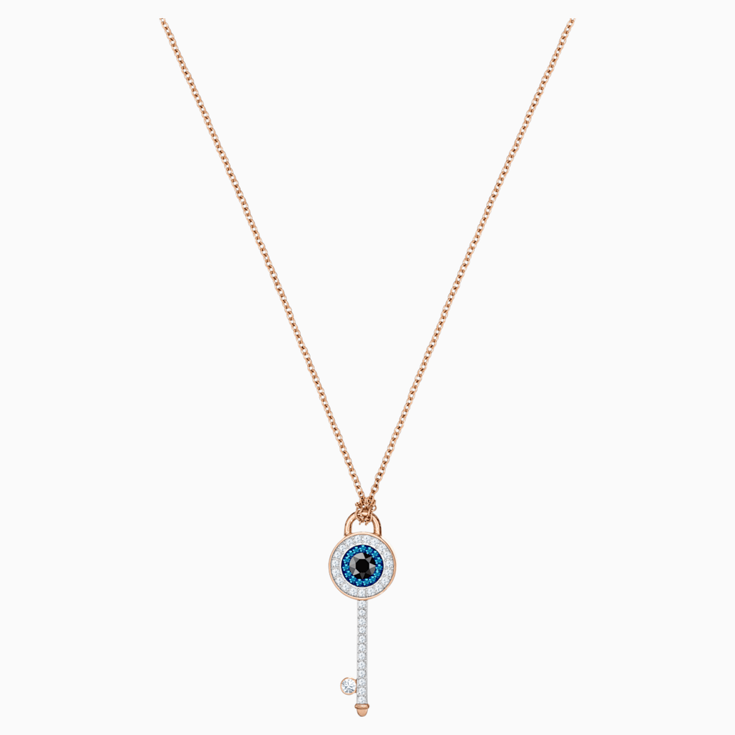 Swarovski Symbolic Evil Eye Pendant, Multi-coloured, Rose-gold tone plated