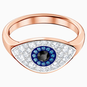 Swarovski Symbolic Evil Eye Ring, Multi-coloured, Rose-gold tone plated