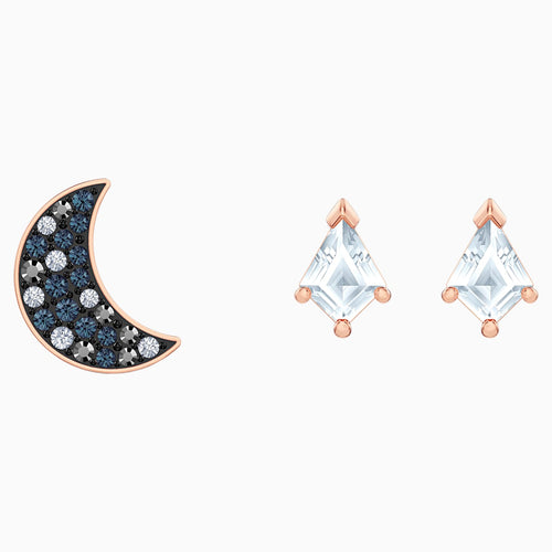 Swarovski Symbolic Pierced Earrings set, Multi-coloured, Rose-gold tone plated