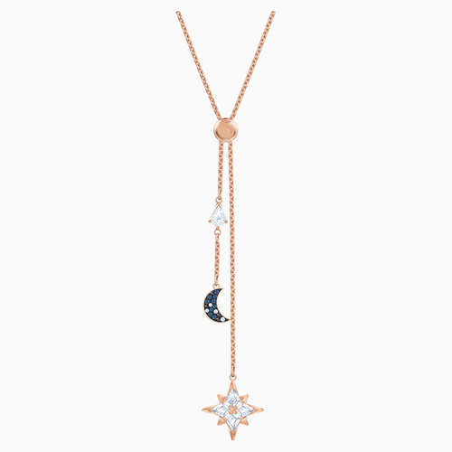 Swarovski Symbolic Y Necklace, Multi-coloured, Rose-gold tone plated