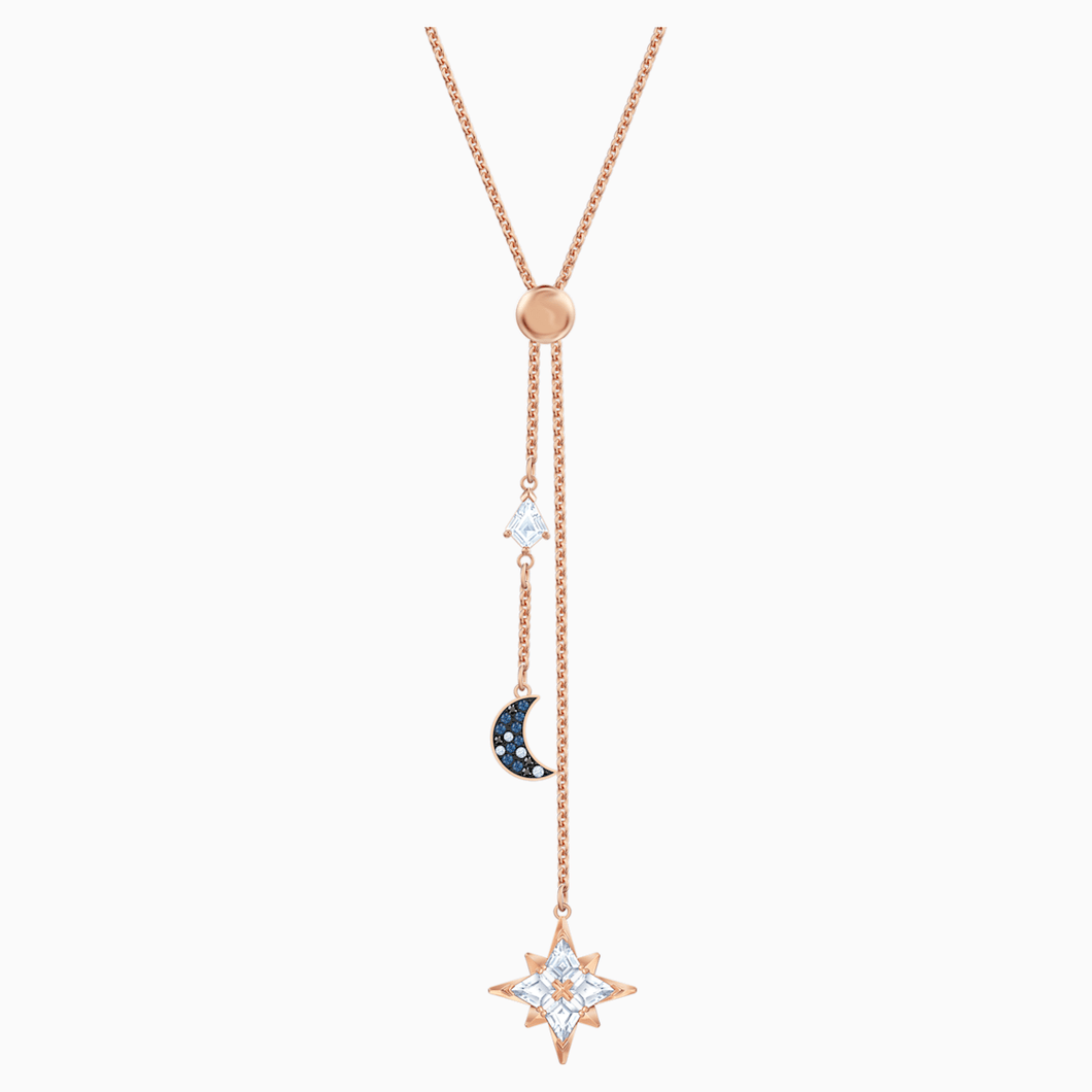 Swarovski Symbolic Y Necklace, Multi-coloured, Rose-gold tone plated