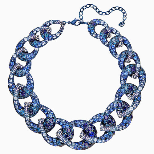 Tabloid Necklace, Multi-coloured, Blue PVD Coating