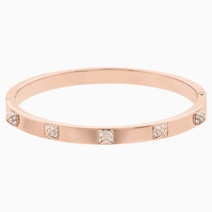 Tactic Bangle, White, Rose-gold tone plated