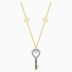 Tarot Magic Necklace, White, Gold-tone plated