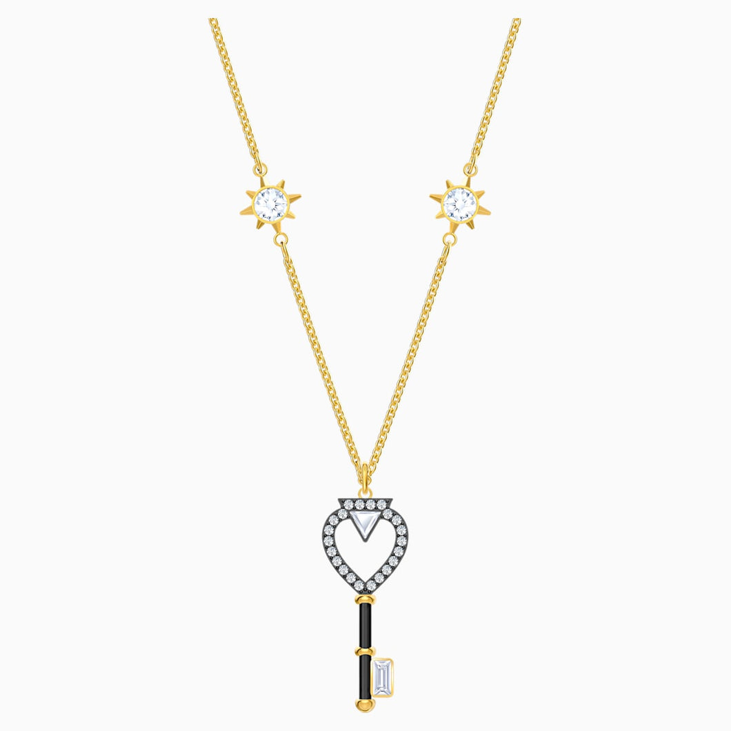 Tarot Magic Necklace, White, Gold-tone plated