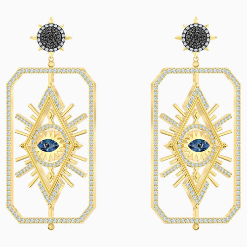 Tarot Magic Pierced Earrings, Multi-coloured, Gold-tone plated