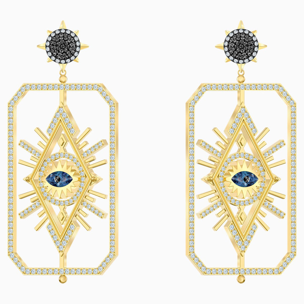 Tarot Magic Pierced Earrings, Multi-coloured, Gold-tone plated