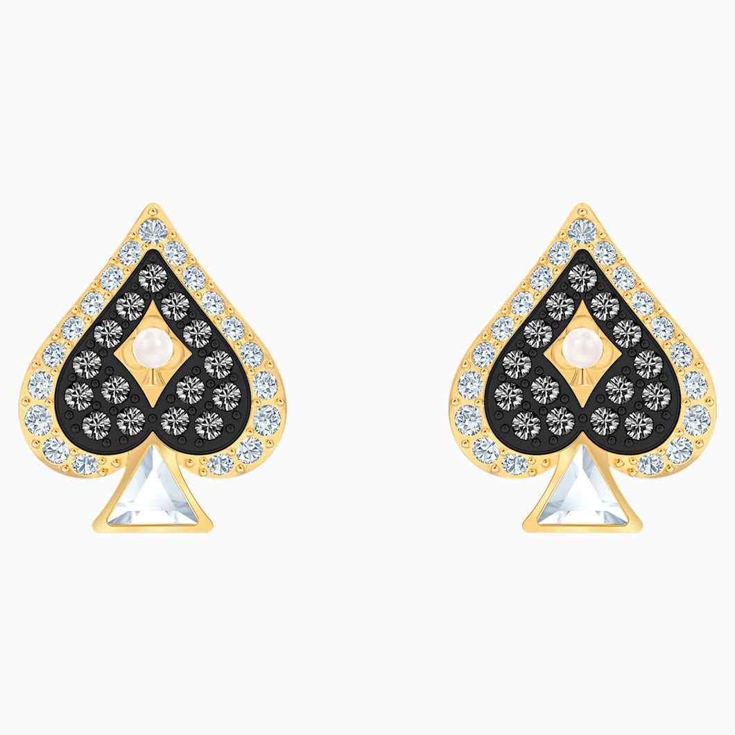 Tarot Magic Stud Pierced Earrings, Multi-coloured, Gold-tone plated