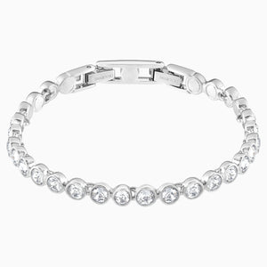 Tennis Bracelet, White, Rhodium plated