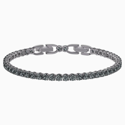 Tennis Deluxe Bracelet, Black, Ruthenium plated