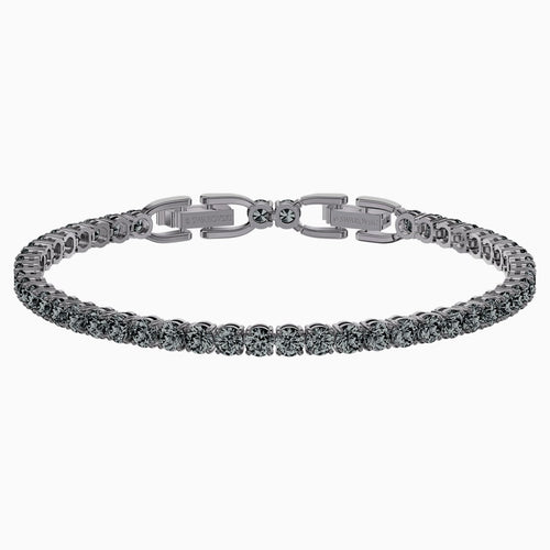 Tennis Deluxe Bracelet, Grey, Ruthenium plated