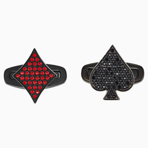 Unisex Tarot Magic Cufflinks, Red, Black PVD