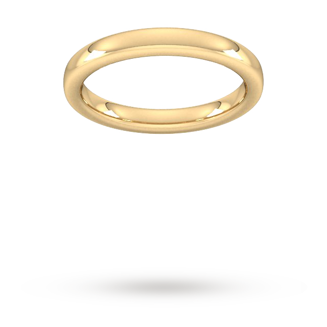 3mm Slight Court Extra Heavy Wedding Ring In 18 Carat Yellow Gold