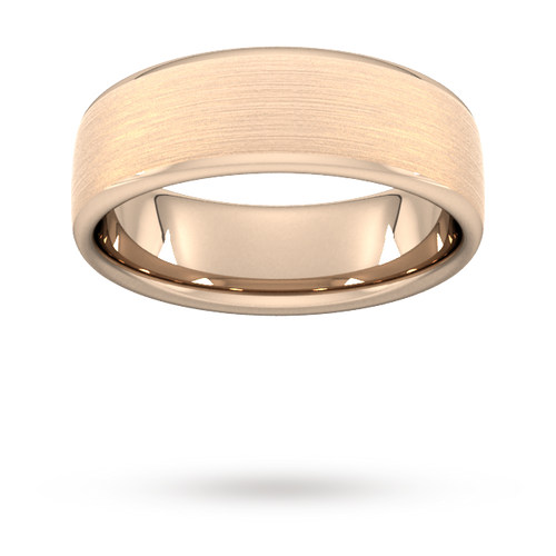 7mm Slight Court Heavy Matt Finished Wedding Ring in 18 Carat Rose Gold