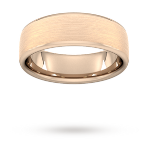 7mm Slight Court Heavy Matt Finished Wedding Ring in 18 Carat Rose Gold