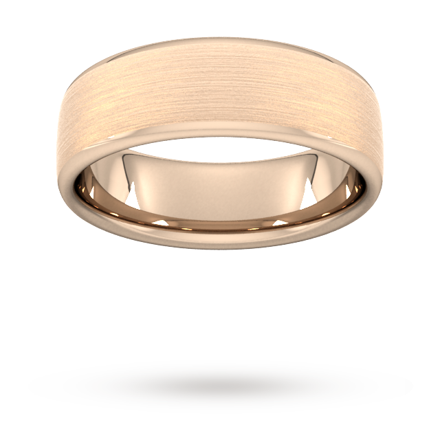 7mm Slight Court Heavy Matt Finished Wedding Ring in 18 Carat Rose Gold