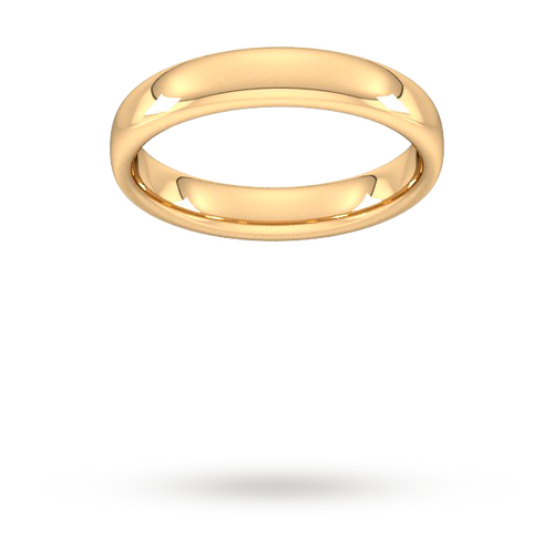 8mm D Shape Standard milgrain edge Wedding Ring in 18 Carat Yellow Gold