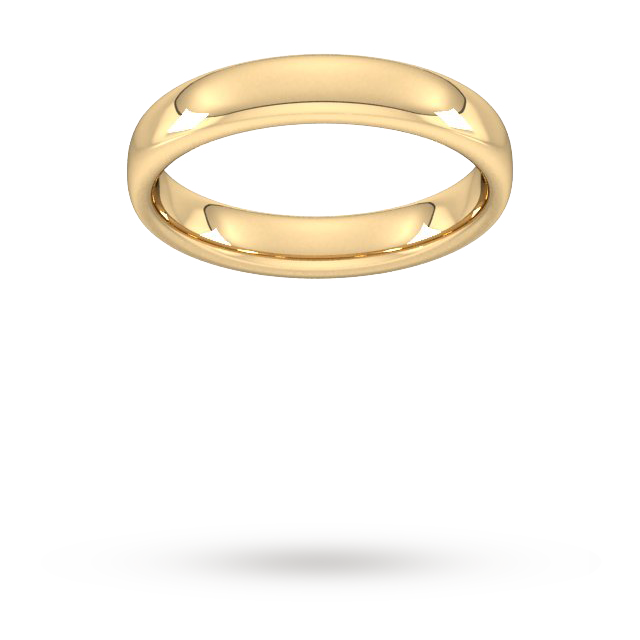 8mm D Shape Standard milgrain edge Wedding Ring in 18 Carat Yellow Gold