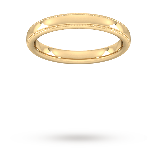 3mm Slight Court Extra Heavy milgrain edge Wedding Ring i ...