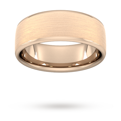 8mm Flat Court Heavy Matt Finished Wedding Ring In 18 Carat Rose Gold