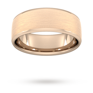 8mm Flat Court Heavy Matt Finished Wedding Ring In 18 Carat Rose Gold